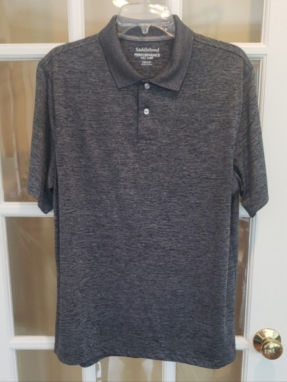 Saddlebred Men's Dark Heather Gray Performance Polo Size: M